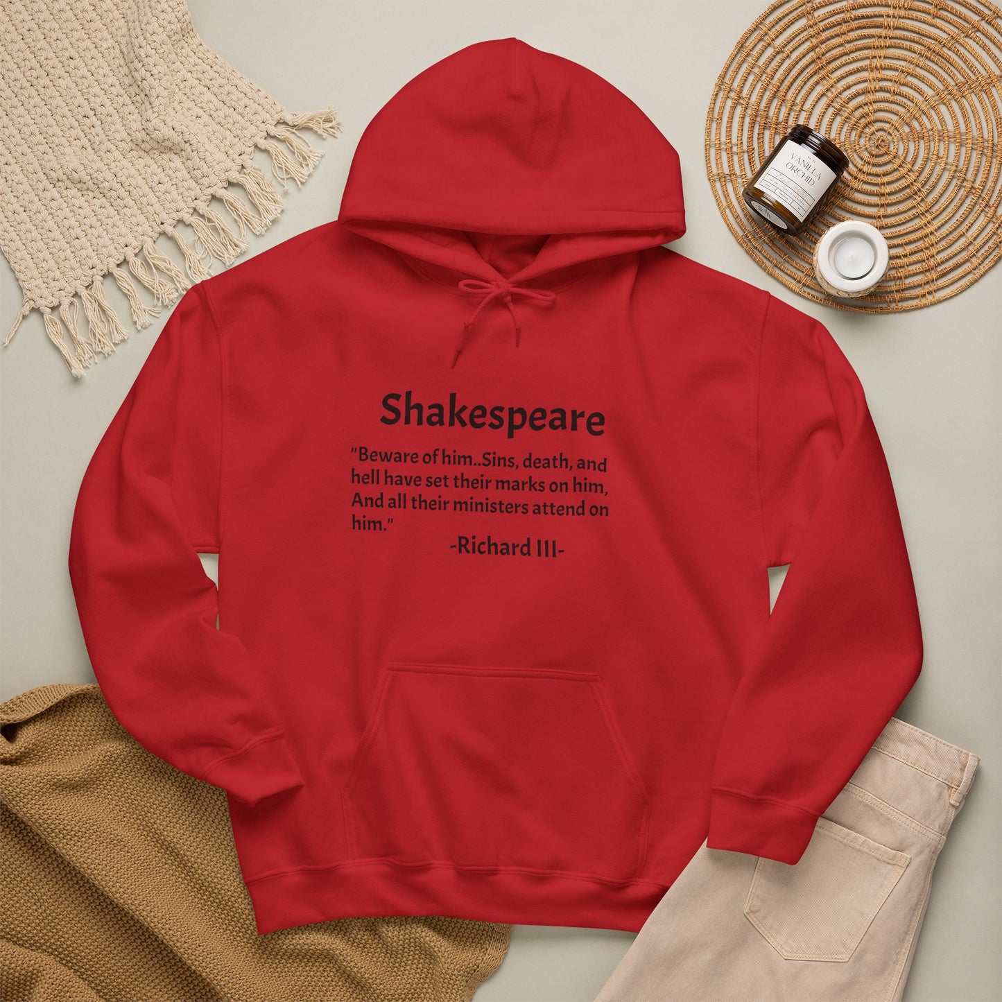 "Beware of Him" — Shakespeare-Richard III--Hoodie | Literary Warning