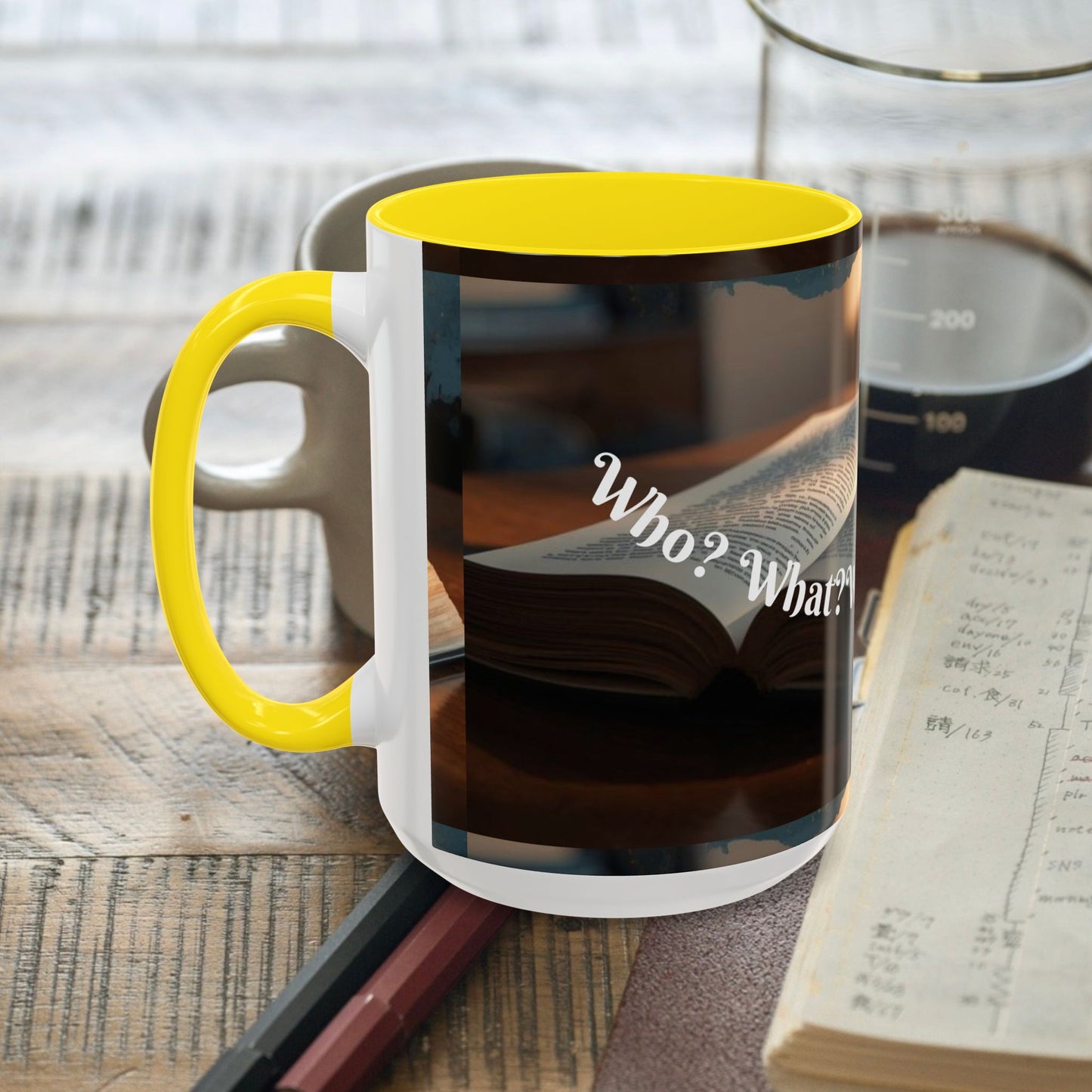 Who? What? When? Where? Why? Color Lining  Mug (11, 15oz)