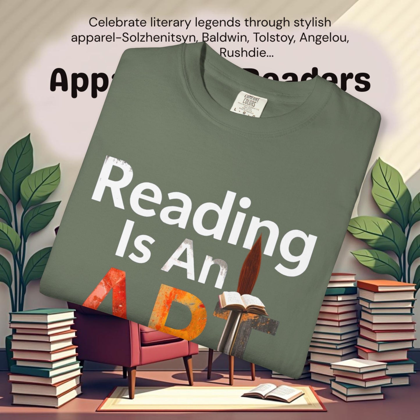 Reading Is An Art Literary Graphic Tee | Parnassus Collection
