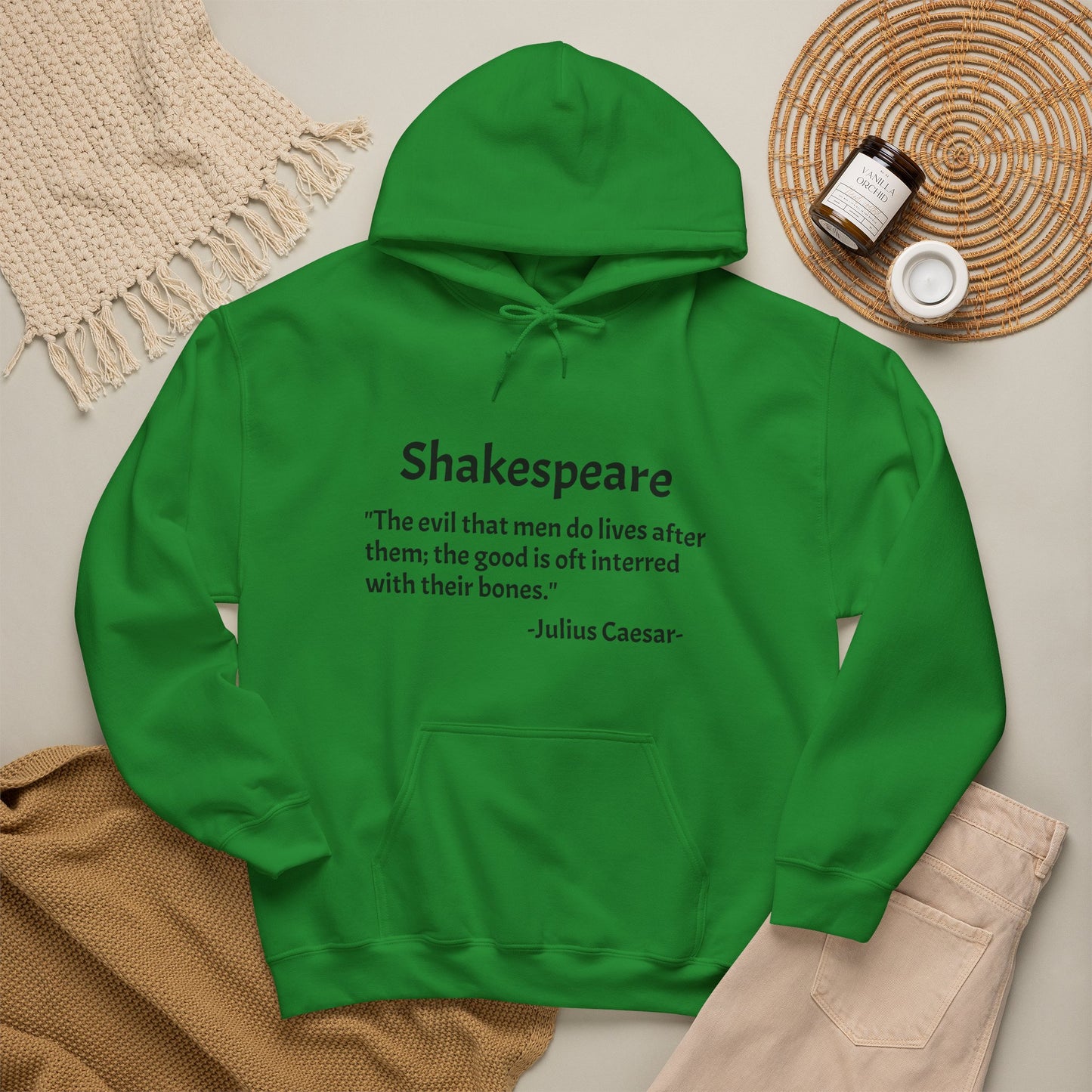 "The Evil That Men Do"-Shakespeare-Julius Caesar-Hoodie | Literary Gift for Book Lovers