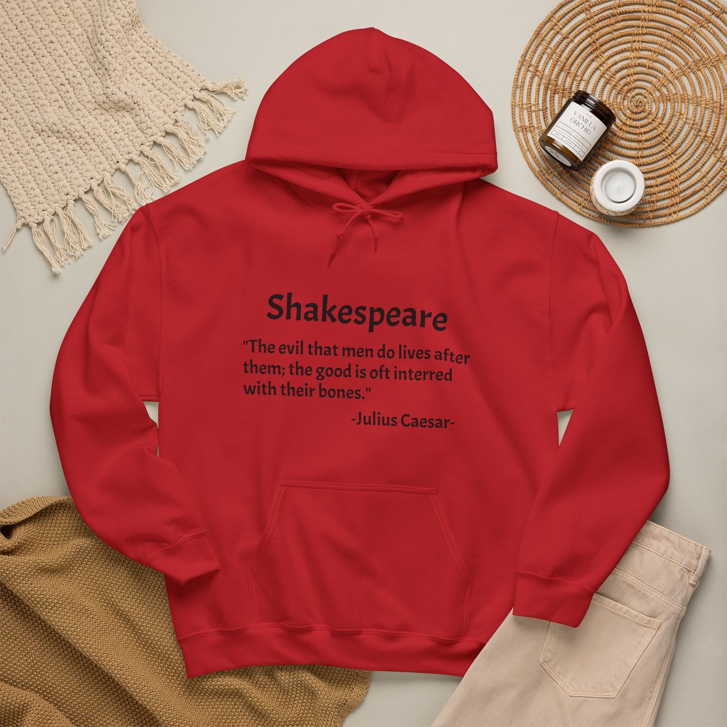 "The Evil That Men Do"-Shakespeare-Julius Caesar-Hoodie | Literary Gift for Book Lovers