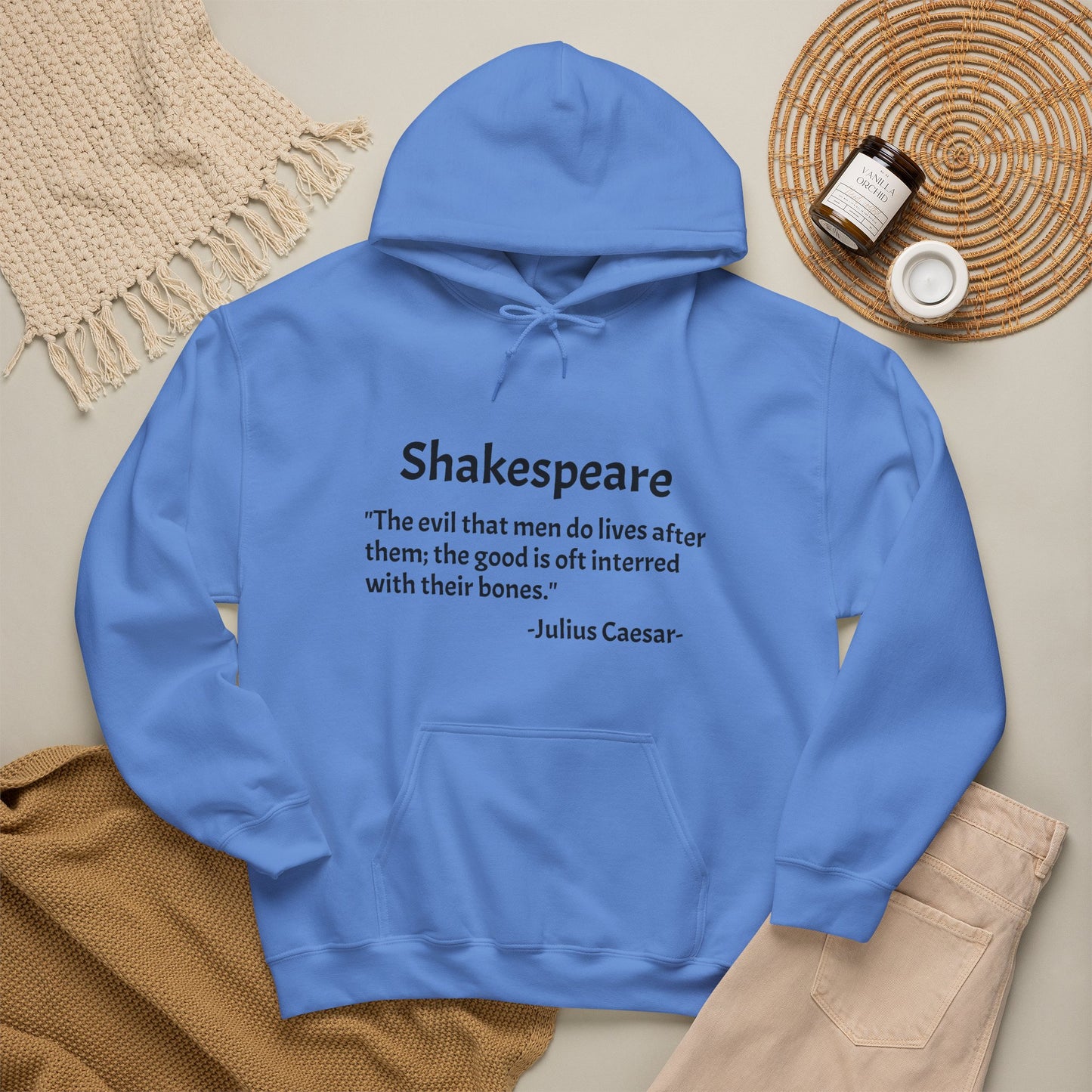 "The Evil That Men Do"-Shakespeare-Julius Caesar-Hoodie | Literary Gift for Book Lovers