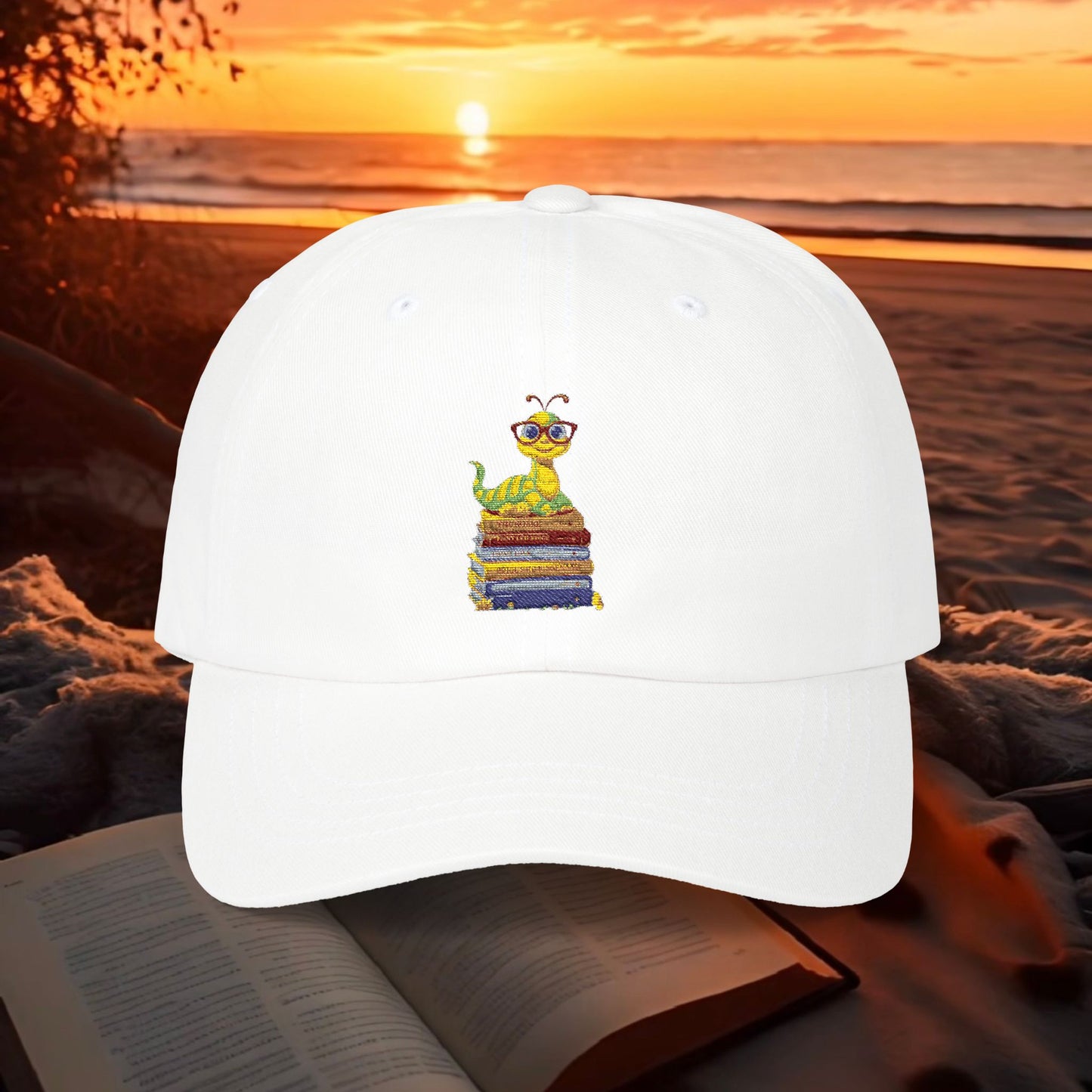 Bookworm on Books Literary (Embroidered ) Cap | Parnassus Collection