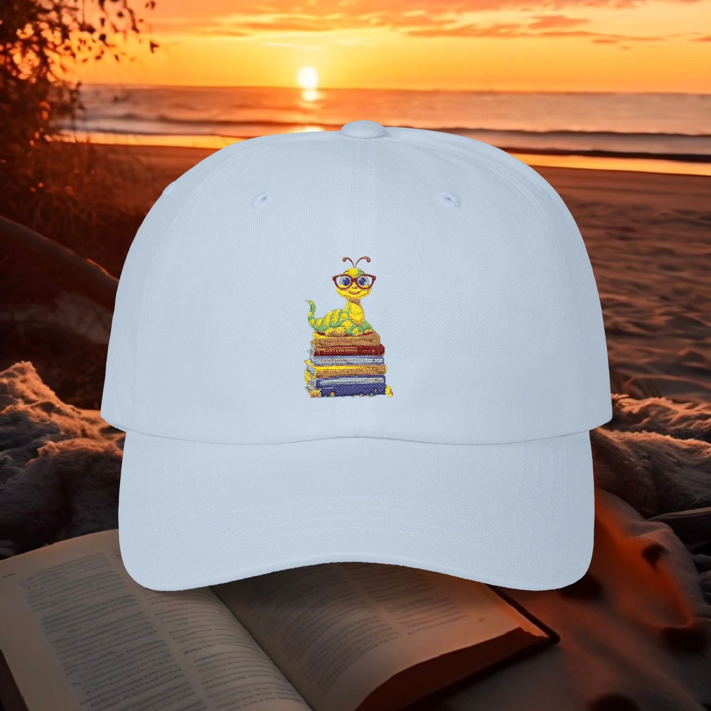 Bookworm on Books Literary (Embroidered ) Cap | Parnassus Collection