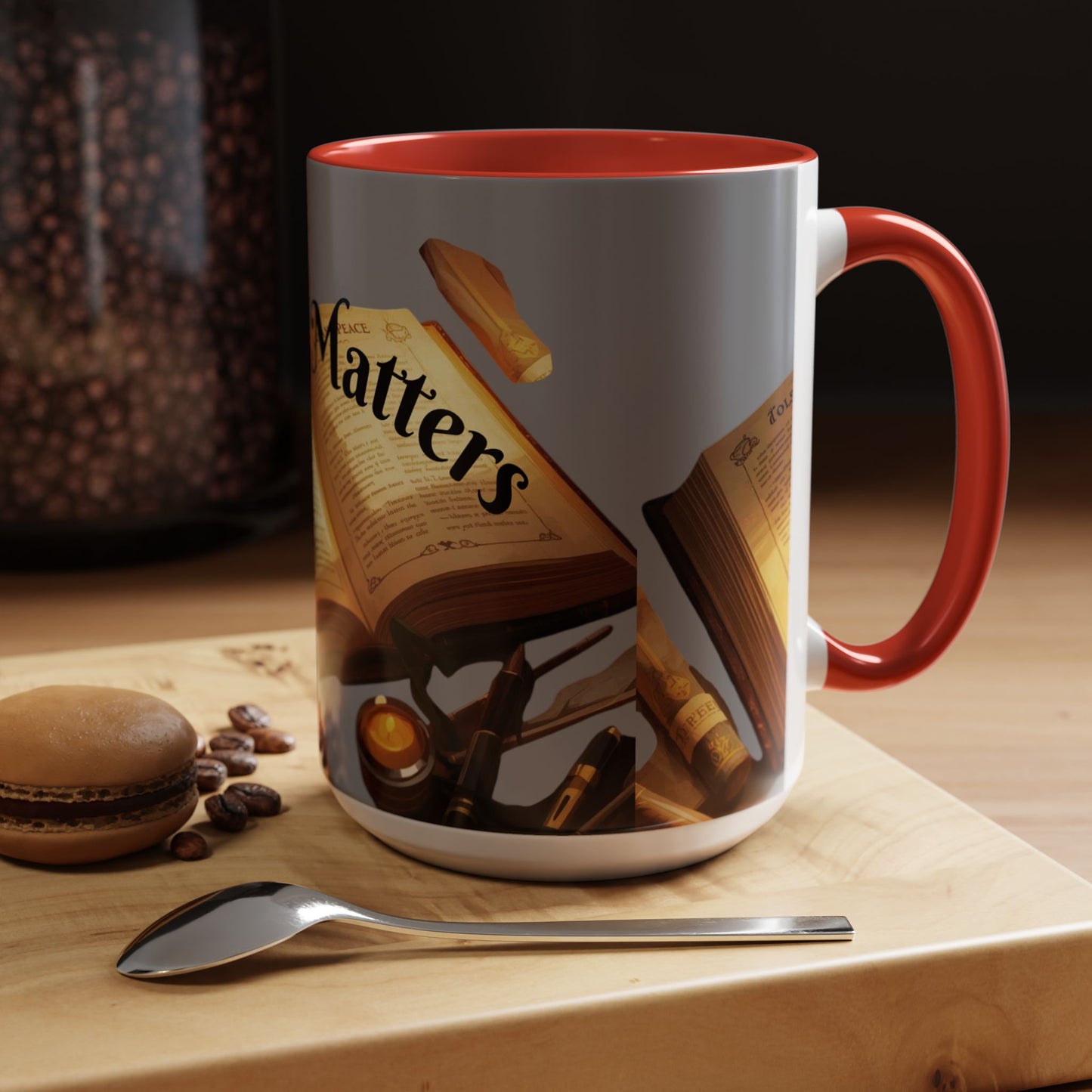 Open Book Reading Matters Color Lining  Mug (11, 15oz)