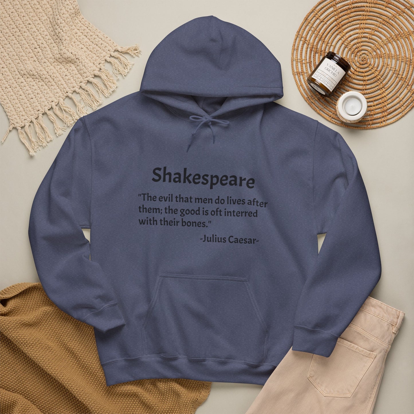 "The Evil That Men Do"-Shakespeare-Julius Caesar-Hoodie | Literary Gift for Book Lovers