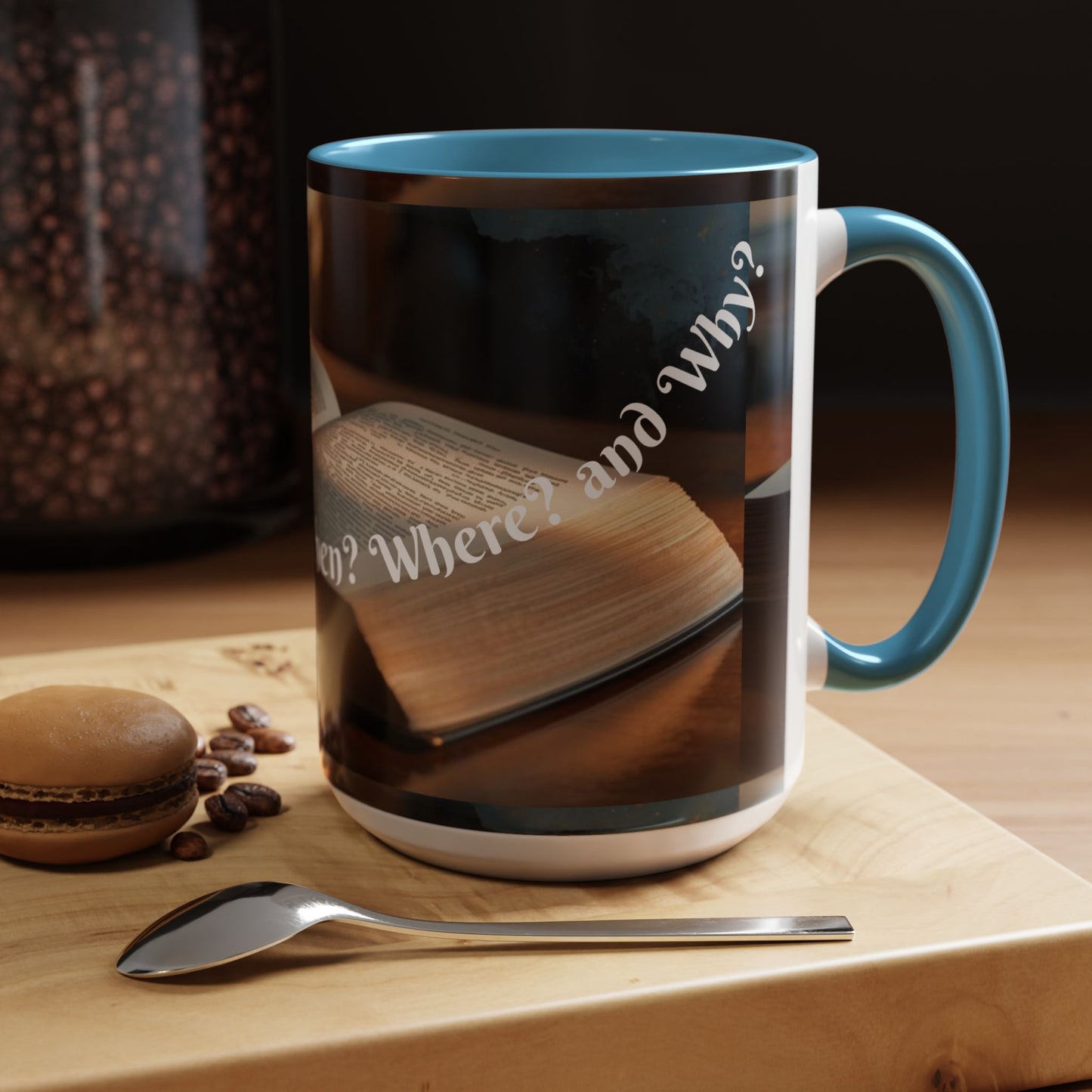 Who? What? When? Where? Why? Color Lining  Mug (11, 15oz)