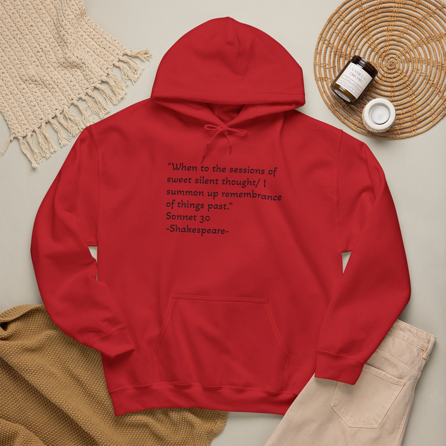 Shakespeare Sonnet 30 Hoodie — Literary Gift for Book Lovers & English Teachers