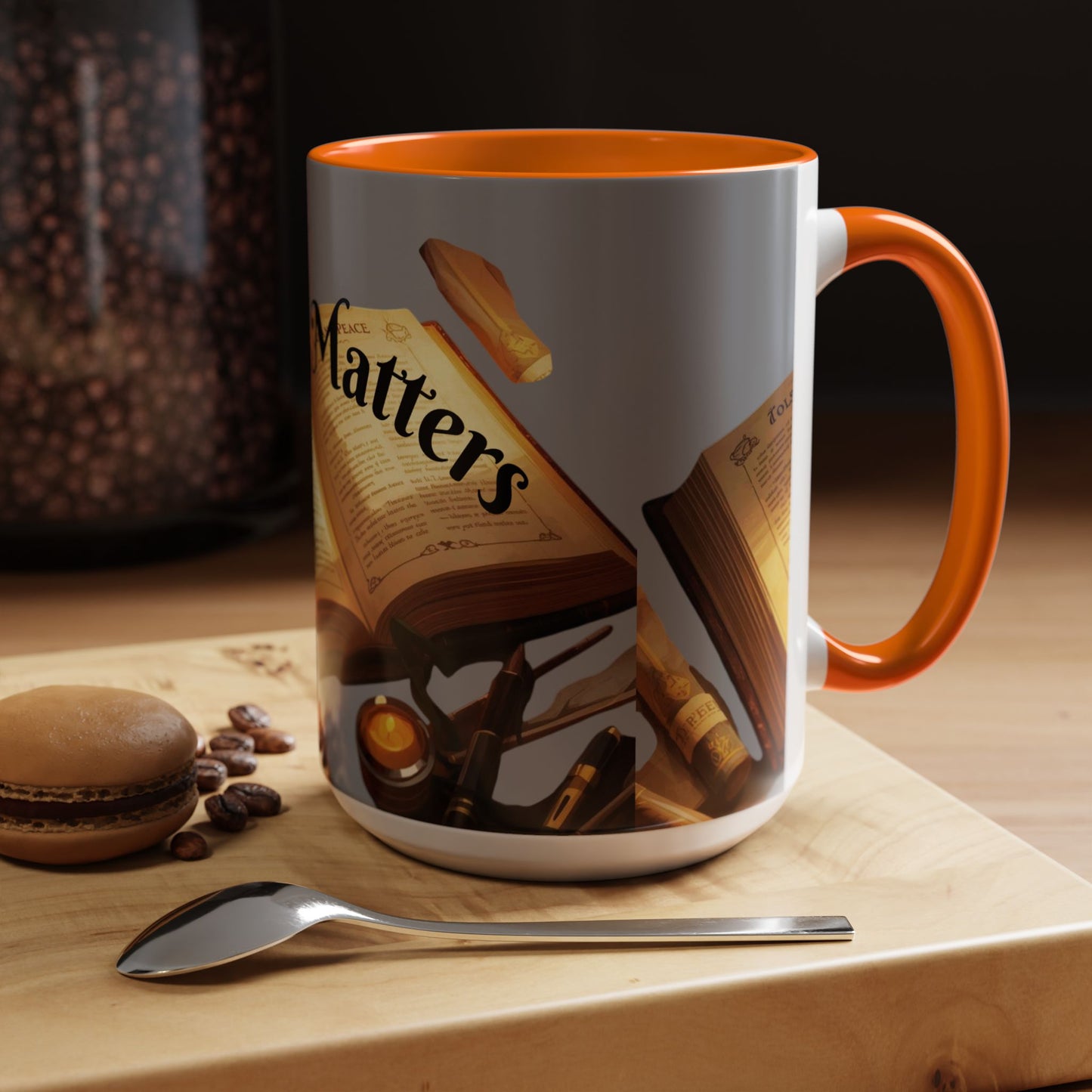 Open Book Reading Matters Color Lining  Mug (11, 15oz)