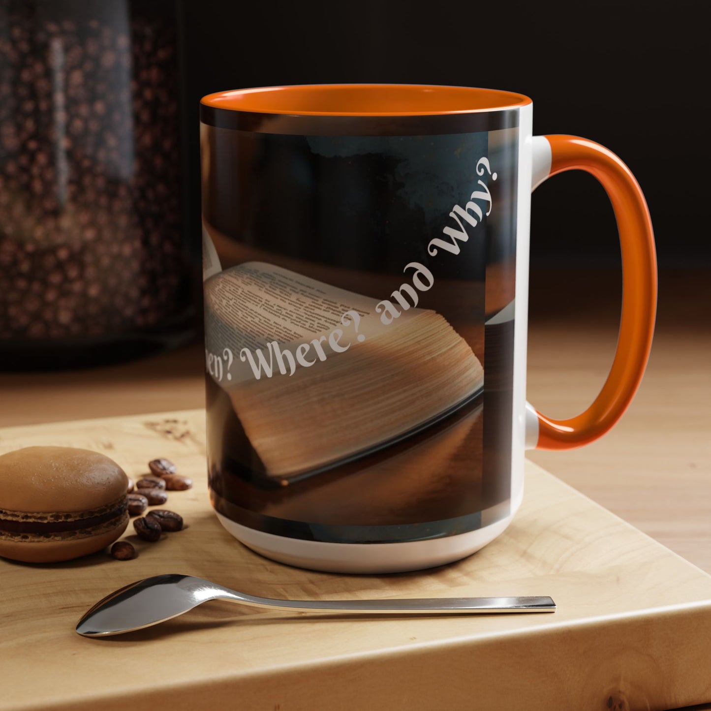 Who? What? When? Where? Why? Color Lining  Mug (11, 15oz)