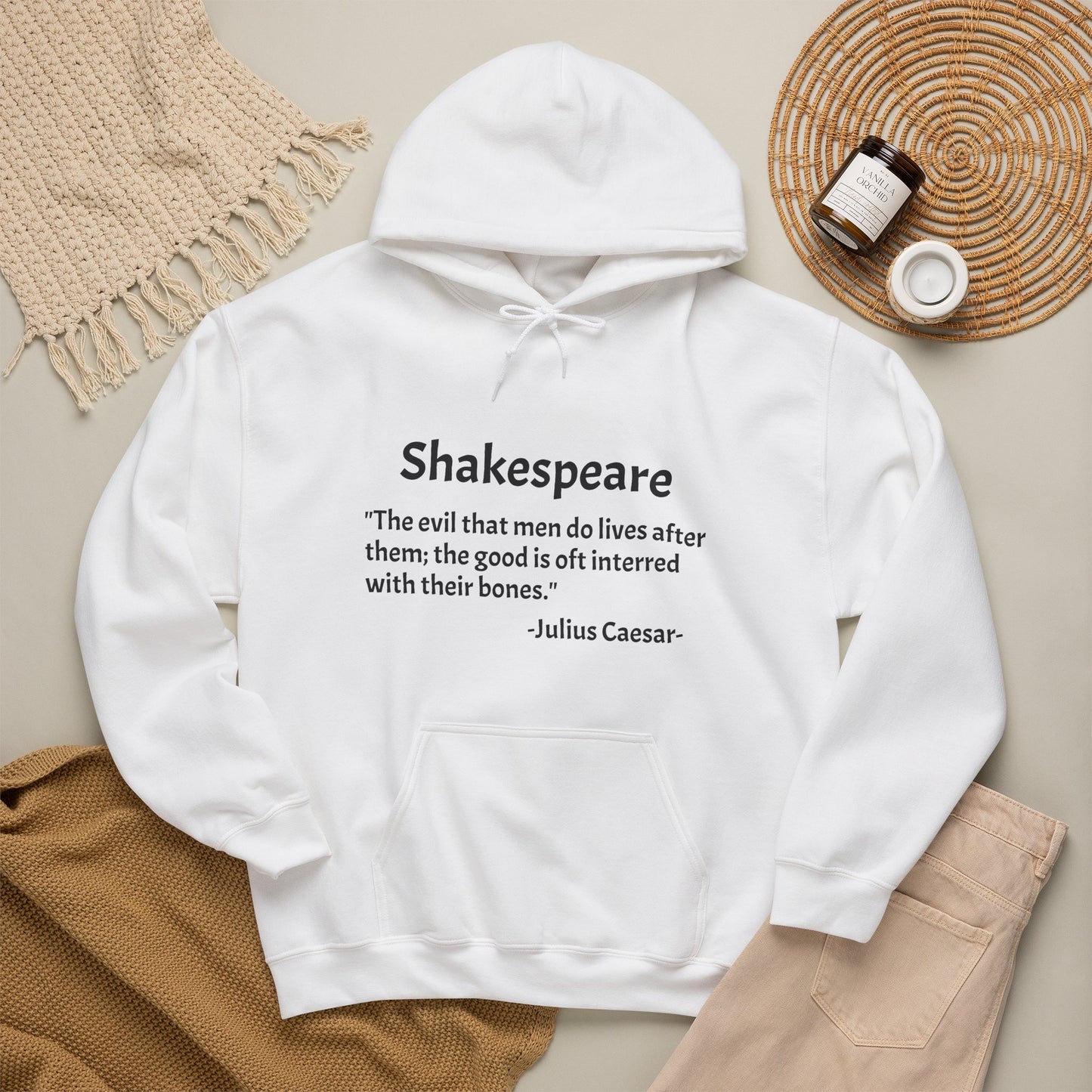 "The Evil That Men Do"-Shakespeare-Julius Caesar-Hoodie | Literary Gift for Book Lovers