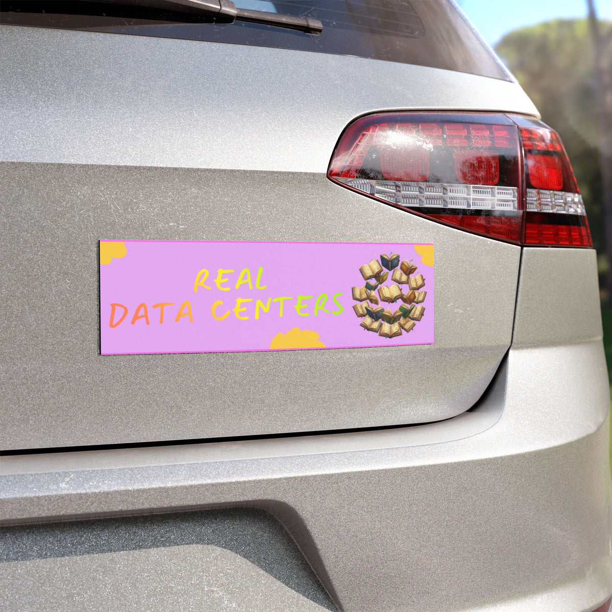 Real Data Centers Car Magnet — Book Lover Bumper Magnet for Readers, Librarians & Educators