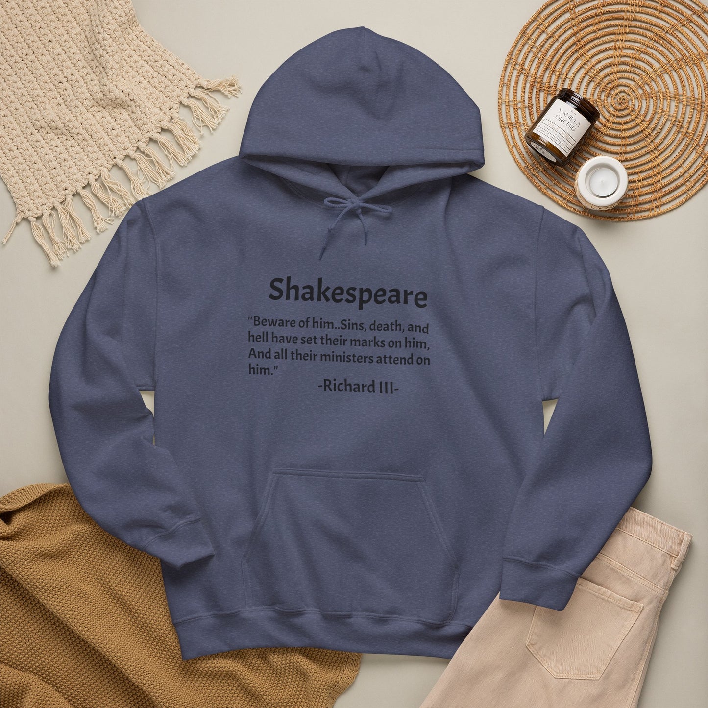 "Beware of Him" — Shakespeare-Richard III--Hoodie | Literary Warning