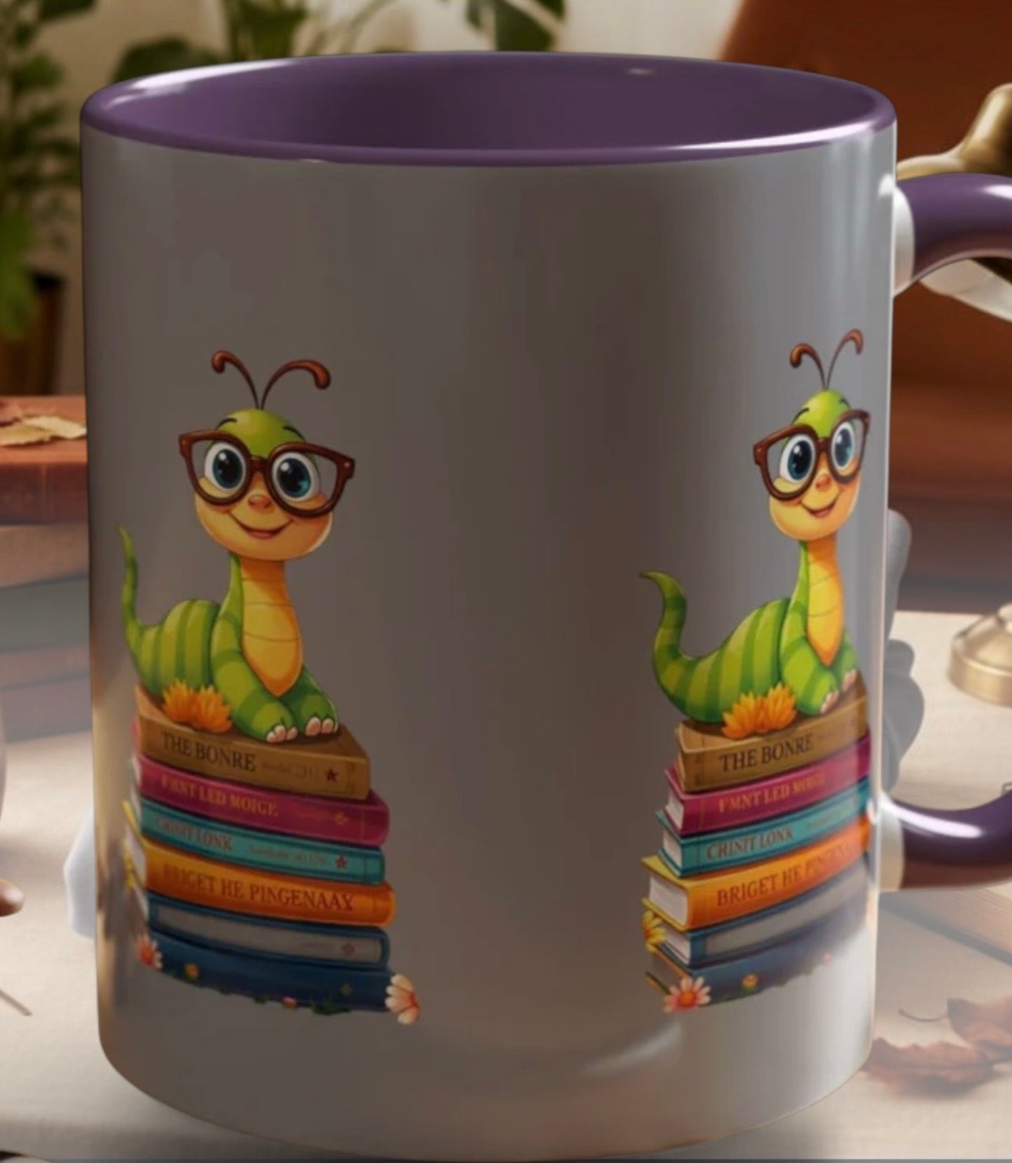 Bookworm on Books Wrap Mug (11 & 15oz) | Parnassus Collection