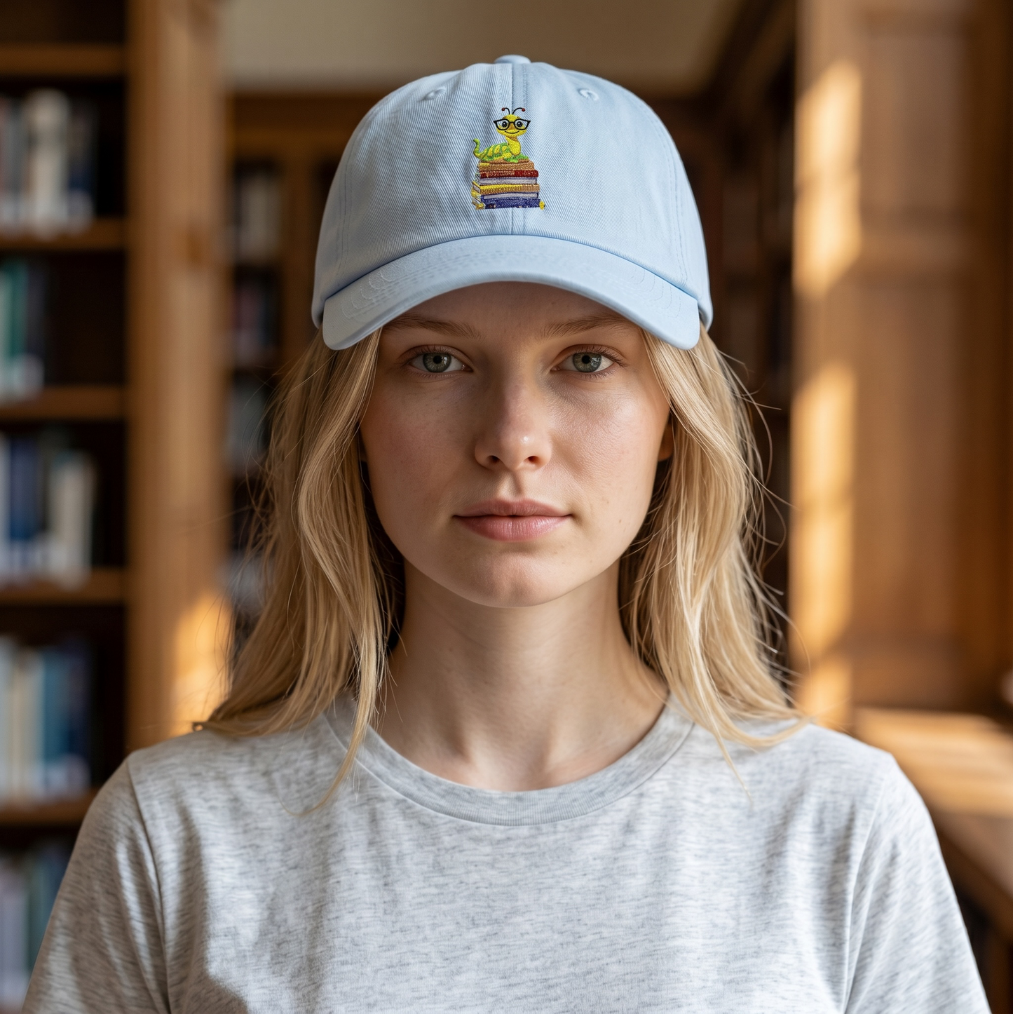Bookworm on Books Literary (Embroidered ) Cap | Parnassus Collection